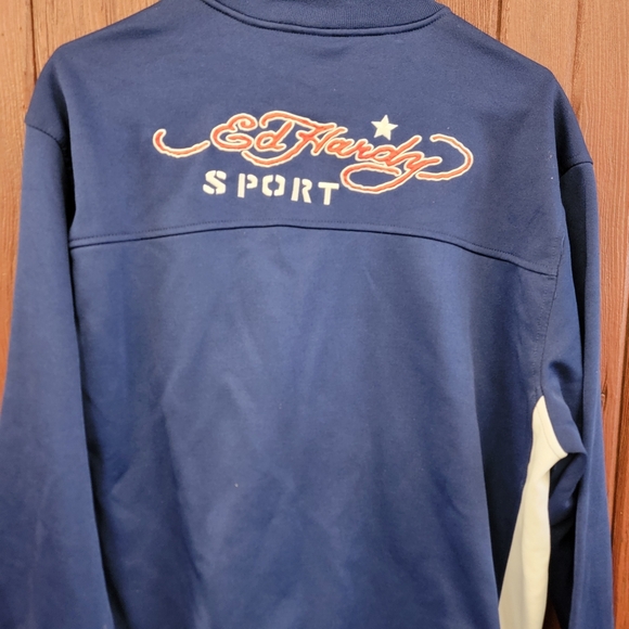 ED HARDY SPORT - Christian Audigier - ALL EMBROIDERED - TRACK JACKET - XL Blue - Picture 12 of 12